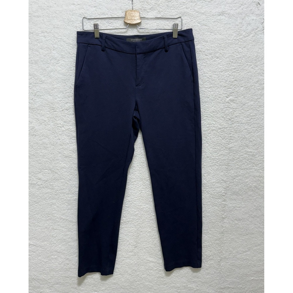 Liverpool Los Angeles Navy Blue Slim Fit Ankle Career Dress‎ Pants